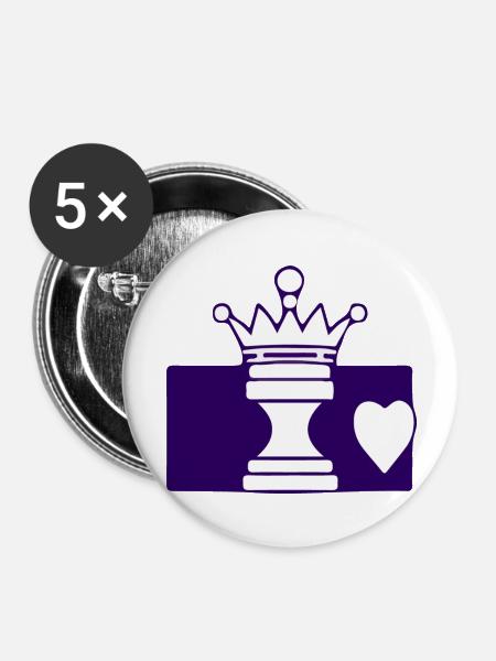 Der Checker - Buttons groß 56 mm (5er Pack) - Weiß