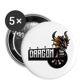 Dart Dragon Emblem - Buttons large 2.2''/56 mm (5-pack) - white - Front