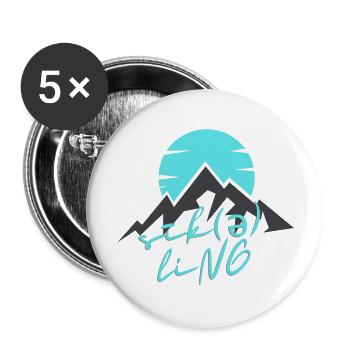Cycling / Radfahren - Buttons large 2.2''/56 mm (5-pack) - white - Front