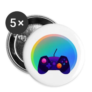 Gamer Gamer Contrôleur de jeu vidéo Gaming Gaming - Lot de 5 grands badges (56 mm) - blanc - Devant