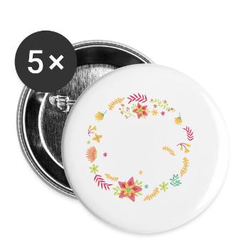Die zukünftige Braut I Junggesellinnenabschied - Buttons groß 56 mm (5er Pack) - Weiß - Vorne