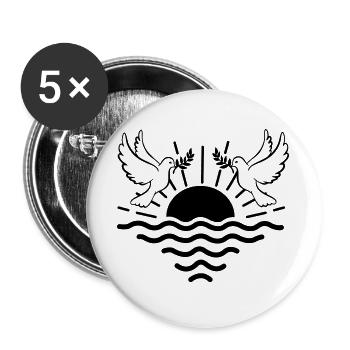 sunset two pigeons - Buttons large 2.2''/56 mm (5-pack) - white - Front