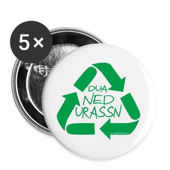 dua ned urassn-don't be wasteful, dialect - Buttons large 2.2''/56 mm (5-pack) - white - Front
