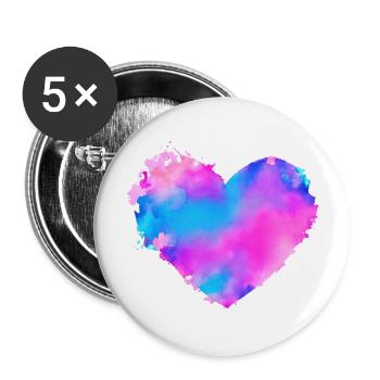 Hochzeit Verlobung Valentinstag Liebe Muttertag - Buttons groß 56 mm (5er Pack) - Weiß - Vorne