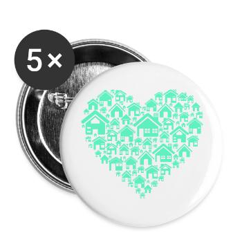 Home Love - Buttons large 2.2''/56 mm (5-pack) - white - Front