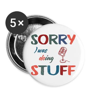 Désolé, je faisais des trucs de micro Vintage - Lot de 5 grands badges (56 mm) - blanc - Devant