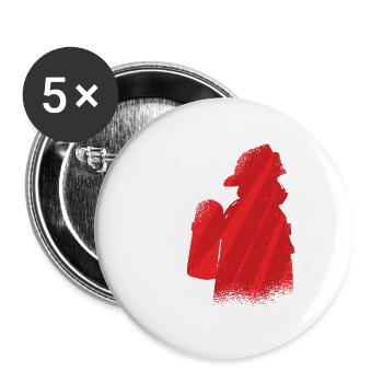 Helfen statt Gaffen I Feuerwehr - Buttons groß 56 mm (5er Pack) - Weiß - Vorne