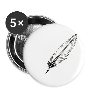 Eine Feder - Buttons groß 56 mm (5er Pack) - Weiß - Vorne