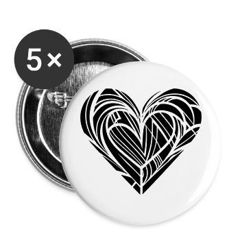 Creative ornate heart for valetnine day - Buttons large 2.2''/56 mm (5-pack) - white - Front