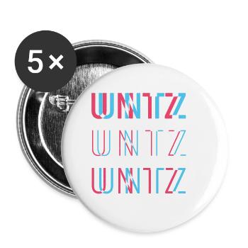 Techno Untz Beat - Buttons groß 56 mm (5er Pack) - Weiß - Vorne