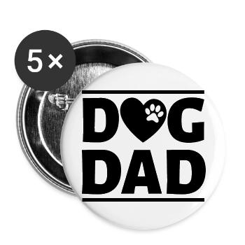 Dog Hund - Buttons groß 56 mm (5er Pack) - Weiß - Vorne