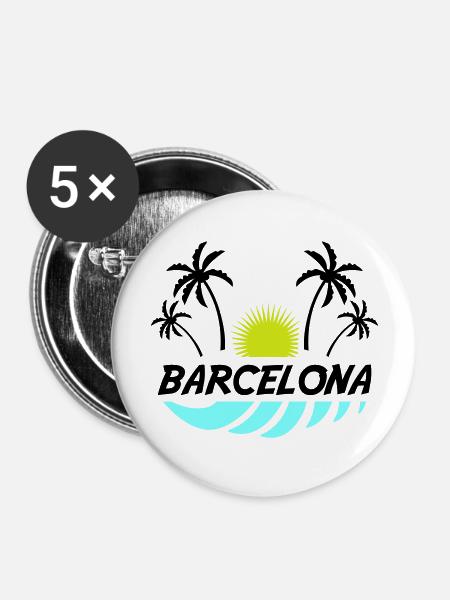 barcelona - Buttons groß 56 mm (5er Pack) - Weiß