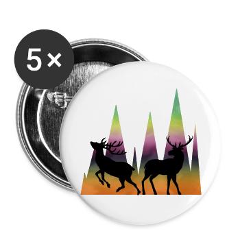 Hirsch - Buttons groß 56 mm (5er Pack) - Weiß - Vorne