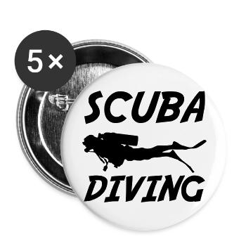 Scuba Diving - Buttons large 2.2''/56 mm (5-pack) - white - Front