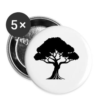 Tree Symbol Silhouette - Buttons large 2.2''/56 mm (5-pack) - white - Front