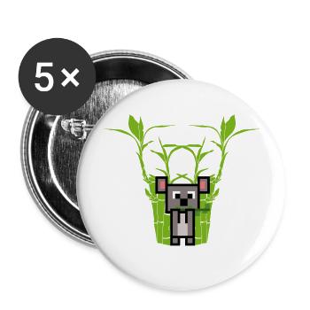 Koala eats Bamboo - Buttons large 2.2''/56 mm (5-pack) - white - Front