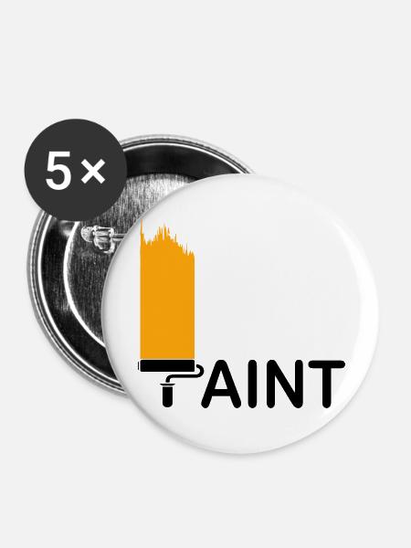 Paint - Buttons groß 56 mm (5er Pack) - Weiß