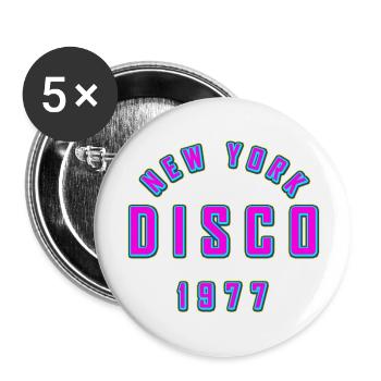 NEW YORK DISCO - Buttons large 2.2''/56 mm (5-pack) - white - Front