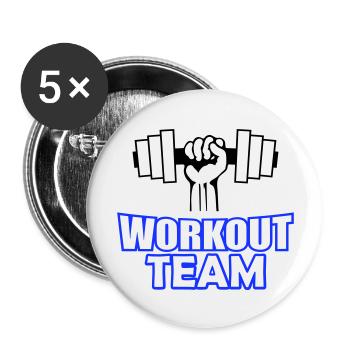 Workout Team - Buttons large 2.2''/56 mm (5-pack) - white - Front