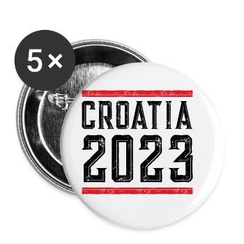 Croatia 2023 - Buttons groß 56 mm (5er Pack) - Weiß - Vorne