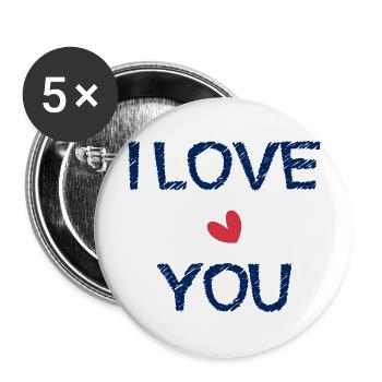 LIEBE. PAAR. ICH HABE GERADE GEHEIRATET. Junggesellinnenabschied. HEILIGER VALENTINSTAG. - Buttons groß 56 mm (5er Pack) - Weiß - Vorne