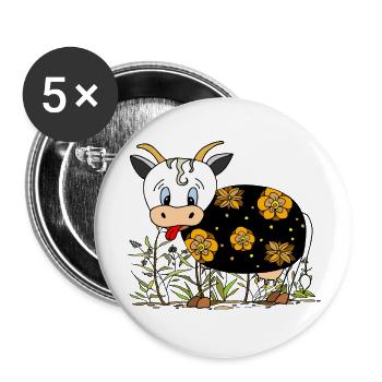 Cow - Buttons large 2.2''/56 mm (5-pack) - white - Front
