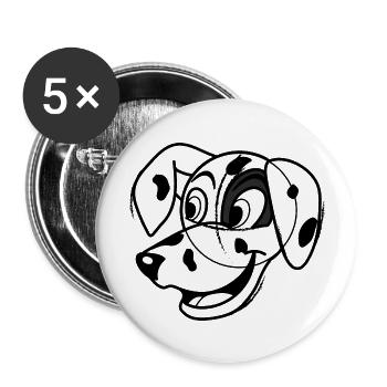 Dalmatien - Lot de 5 grands badges (56 mm) - blanc - Devant
