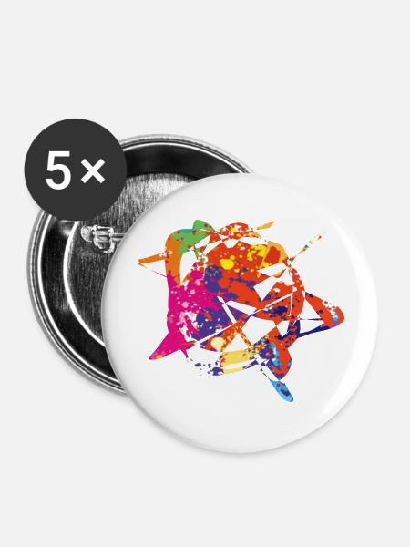 Geometrie und Farbe - Buttons groß 56 mm (5er Pack) - Weiß