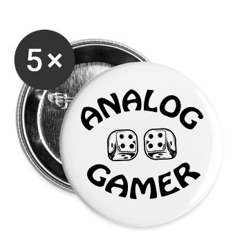 boardgame chess backgammon game night - Buttons groß 56 mm (5er Pack) - Weiß - Vorne