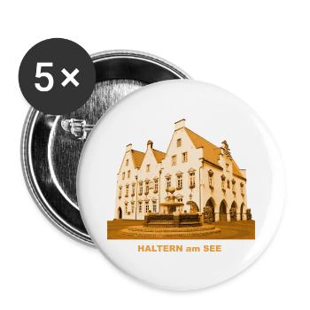Haltern am See Rathaus - Buttons groß 56 mm (5er Pack) - Weiß - Vorne
