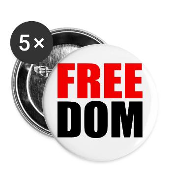 Freedom - Buttons groß 56 mm (5er Pack) - Weiß - Vorne