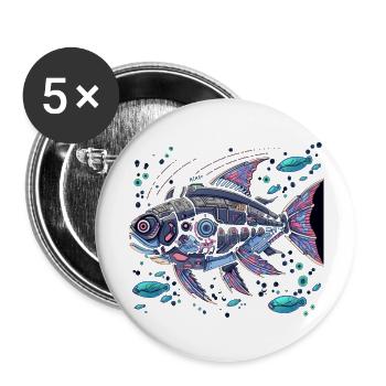 bahamas fish birthday present idea fishes fishing - Buttons groß 56 mm (5er Pack) - Weiß - Vorne