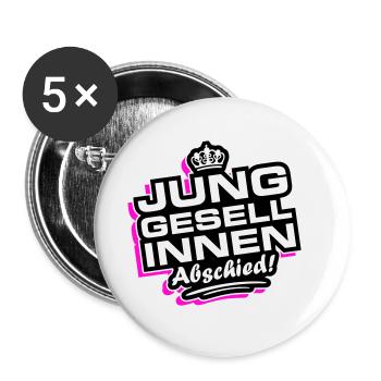 Junggesellinnen Abschied Jga - Buttons groß 56 mm (5er Pack) - Weiß - Vorne