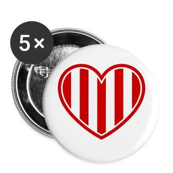 Heart - Buttons large 2.2''/56 mm (5-pack) - white - Front