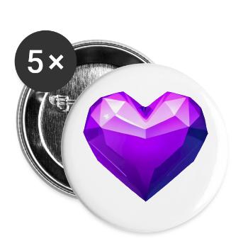 Saint-Valentin Mariage Fiançailles Fête des mères Amour - Lot de 5 grands badges (56 mm) - blanc - Devant