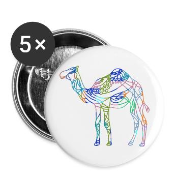 Kamel - Buttons groß 56 mm (5er Pack) - Weiß - Vorne