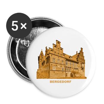 Bergedorf Schloss Hambourg Musée Vierlande - Lot de 5 grands badges (56 mm) - blanc - Devant