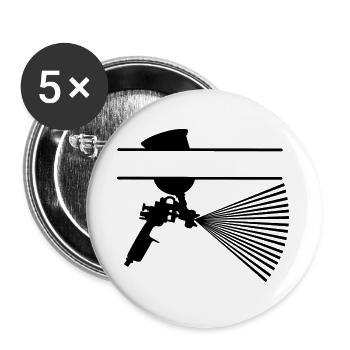 Pulvériser avec la bannière de texte de la tasse de peinture - Lot de 5 grands badges (56 mm) - blanc - Devant