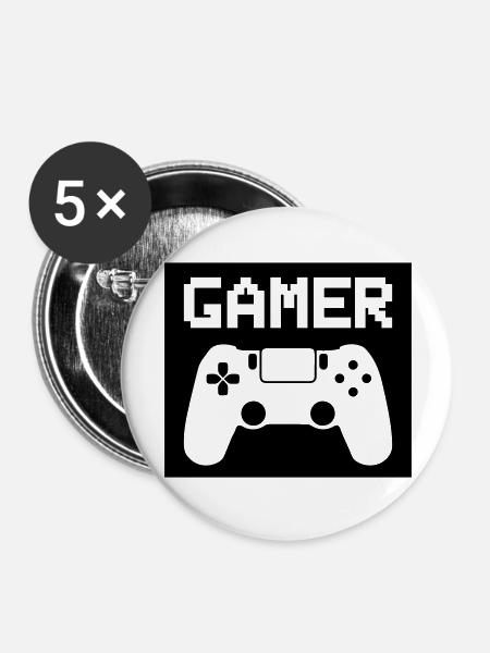 gamer - Buttons groß 56 mm (5er Pack) - Weiß