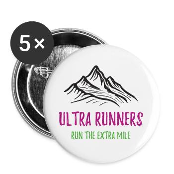 Ultra Runners Run The Extra Mile - Buttons large 2.2''/56 mm (5-pack) - white - Front