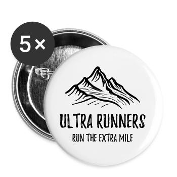 Ultra Runners Run The Extra Mile - Buttons large 2.2''/56 mm (5-pack) - white - Front