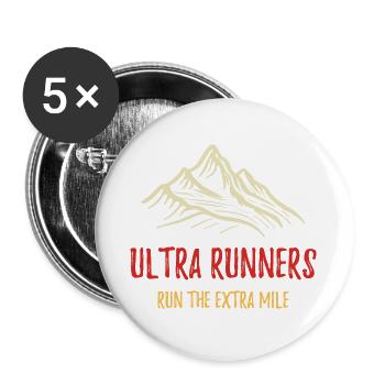 Ultra Runners Run The Extra Mile - Buttons large 2.2''/56 mm (5-pack) - white - Front