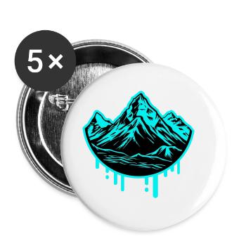 Berge Symbol Mountains - Buttons large 2.2''/56 mm (5-pack) - white - Front