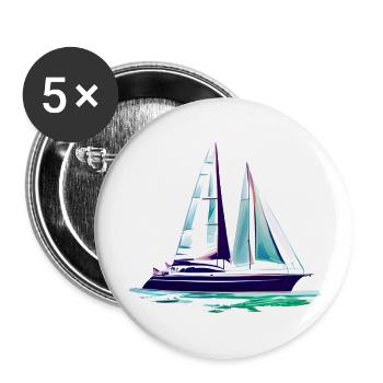 Sailing Ship Sailing Sailing Sailing Sailing Boat - Buttons large 2.2''/56 mm (5-pack) - white - Front