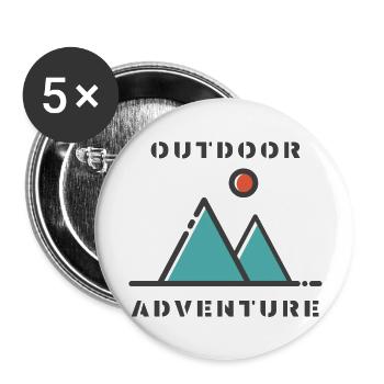 Outdoor Adventure - Buttons groß 56 mm (5er Pack) - Weiß - Vorne