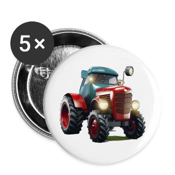 Older tractor is not yet obsolete - Buttons large 2.2''/56 mm (5-pack) - white - Front