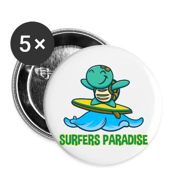 Kawaii Turtle Surfer - Sunglasses and - Buttons large 2.2''/56 mm (5-pack) - white - Front