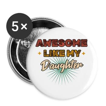 Génial comme ma fille Vintage - Lot de 5 grands badges (56 mm) - blanc - Devant
