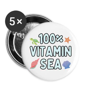 100 Percent Vitamin Sea - Buttons large 2.2''/56 mm (5-pack) - white - Front