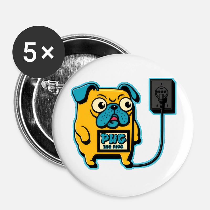 Pug the plug - Buttons large 2.2''/56 mm (5-pack) - white